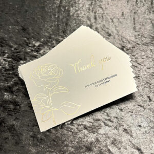 A6 Thank you Sympathy Cards Foiled Gold